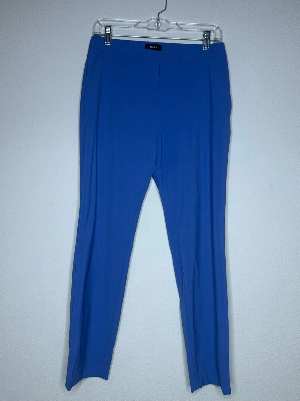 Theory Blue Stretch Virgin Wool Suit Jacket 6 Pants 4 Career Office Matching Set